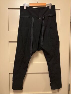 MNG COLLECTION Jodhpur Drop Crotch Taper Slim Pant Crossover FoldOver Waist Crop